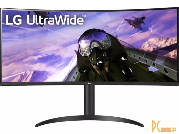 Монитор LG 34WP65C-B (21:9, 3440x1440, VA, изогнутый (1800R), 160 Гц, AMD FreeSync Premium, динамики, интерфейсы HDMI+DisplayPort, регулировка высоты)