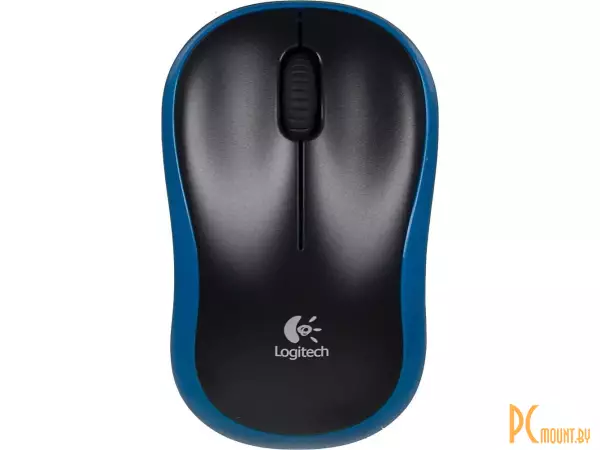 Мышь Logitech M185 Wireless <910-002239> 3btn+Roll, Black/Blue, mini-приёмник, USB, RTL